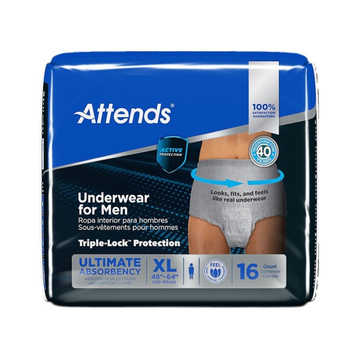 Attends Men's Underwear, X - Large, 58" - 64"