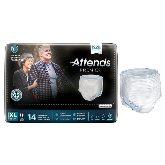 Attends Premier Underwear, X - Large 56" - 68"