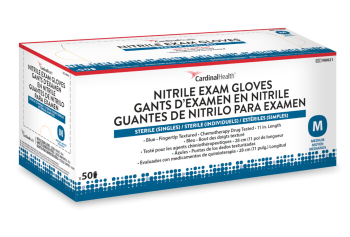Cardinal Health Sterile (Singles), Powder-Free. Nitrile Exam Glove, X-Large