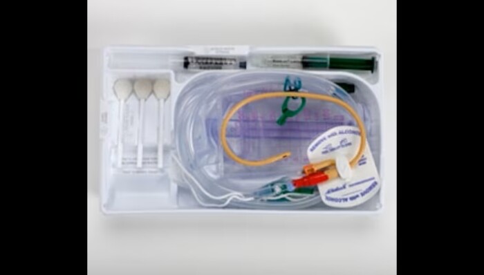 Surestep Foley Tray, Lubricath, 350 mL Urine Meter with StatLock Stabilization Device, 16 FR