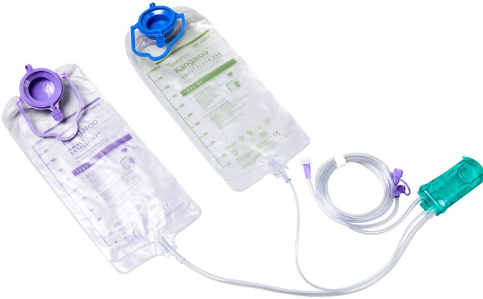 Kangaroo OMNI ENtelliset Thick Formula Feeding Set With Flush Bag, 1000 mL, Non - Sterile