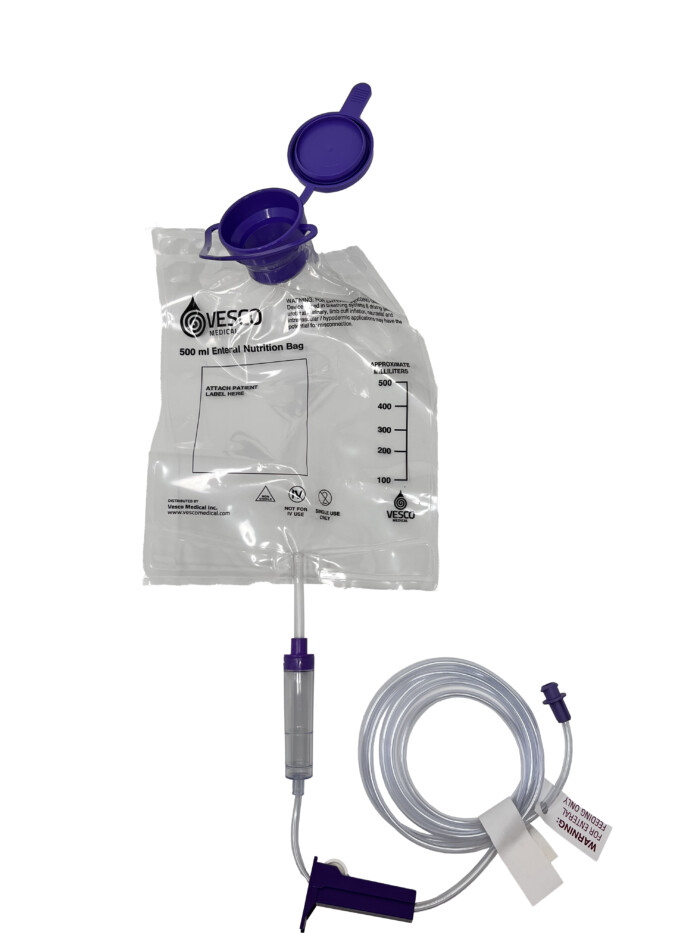 500mL Gravity Feed Transition Set with ENFit Connector